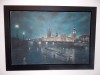H Moss 'Night study of the illuminated Houses of Parliament and Big Ben from the