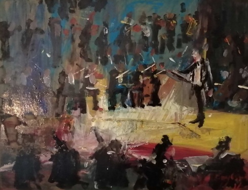 Frederick  J England NDD ATC  (b.1939) 'Last Night 2016 Proms'