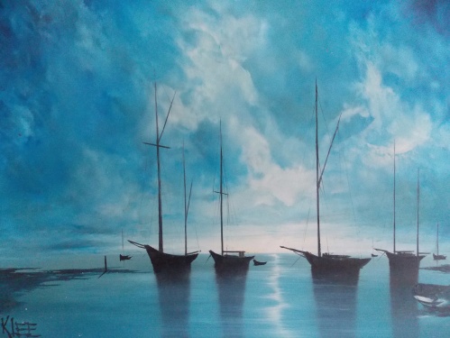 Raymond Klee (1925-2013) 'Fising Boats'