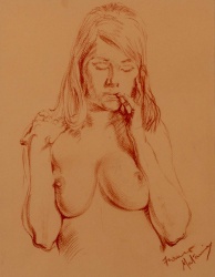 Franco Matania (1922-2006) 'Female nude, half length'