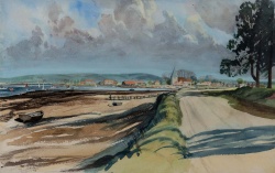 Len J Connor OBE RIBA FRSA 'Bosham Harbour 1964'