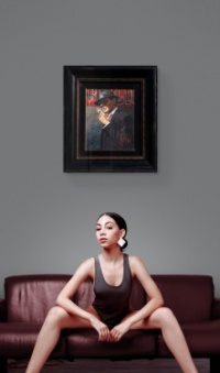 Fabian Perez (b.1967) 'Study for man at the Red Sign'