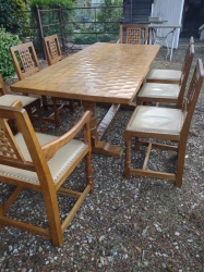 Vintage 1960's Robert Thompson 'Mouseman' Oak Table and 8 Chairs!