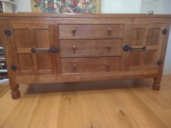 Vintage Robert Thompson 'Mouseman' Solid Oak Sideboard